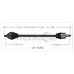 Axle Assembly Automatic Transmission (Front Right) - VW/Audi  Mk5 / Mk6 / 2.5L / Golf / Jetta 2.5L / 1.8T Gen3 / 2.0L / Passat