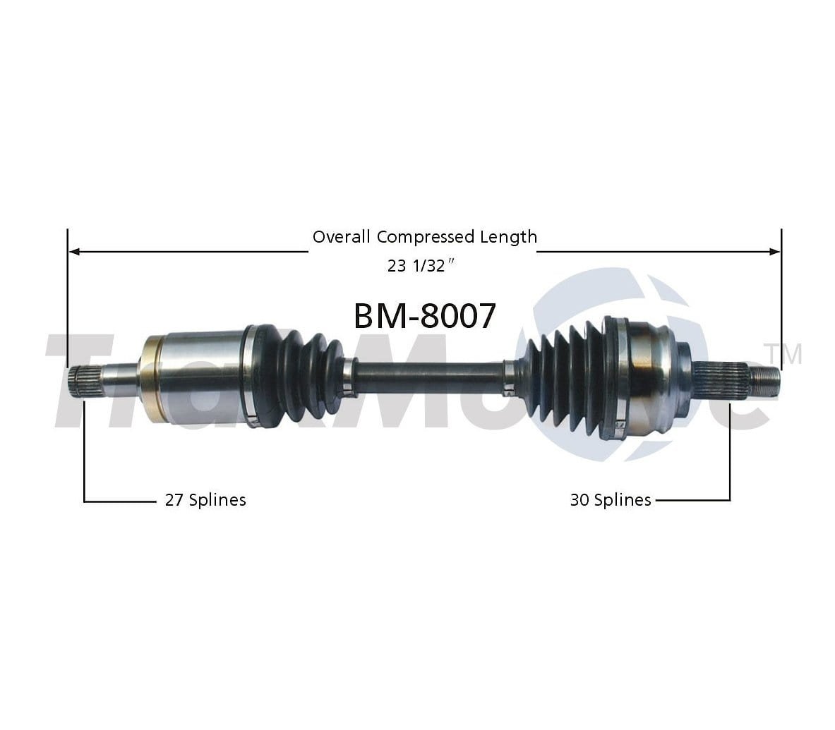 31607565313-TKM.jpg Front Left Axle - BMW E53 X5 - Image 1