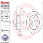 Brembo OE Rear Brake Kit with Ceramic Pads 90-91 Lexus ES250/92-99 ES300/98-99 Toyota Camry (269mm) - Image 2