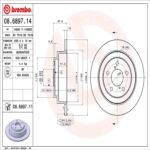 Brembo OE Rear Brake Kit with Ceramic Pads 98-03 Subaru Forester/99-03 Impreza/00-09 Legacy (266mm) - Image 2