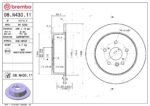 Brembo OE Rear Brake Kit with Ceramic Pads 09-15 Toyota Venza (298mm) - Image 2
