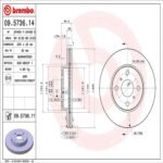Brembo OE Front Brake Kit with Ceramic Pads 2000 Toyota Celica/00-05 MR2 Spyder/01-09 Prius (255mm) - Image 2
