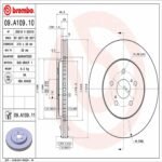 Brembo OE Front Brake Kit with Ceramic Pads 07-09 RX350/06-08 RX400h/06-07 Toyota Highlander (319mm) - Image 2