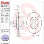 Brembo OE Front Brake Kit with Ceramic Pads 2000 Toyota Celica/00-05 MR2 Spyder/01-09 Prius (255mm) - Image 2