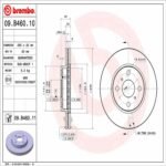 Brembo OE Front Brake Kit with Ceramic Pads 2000 Toyota Celica/00-05 MR2 Spyder/01-09 Prius (255mm) - Image 2