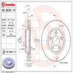 Brembo OE Front Brake Kit with Ceramic Pads 2008 Chevy Cobalt/06-11 HHR/07-12 Malibu (297mm) - Image 2