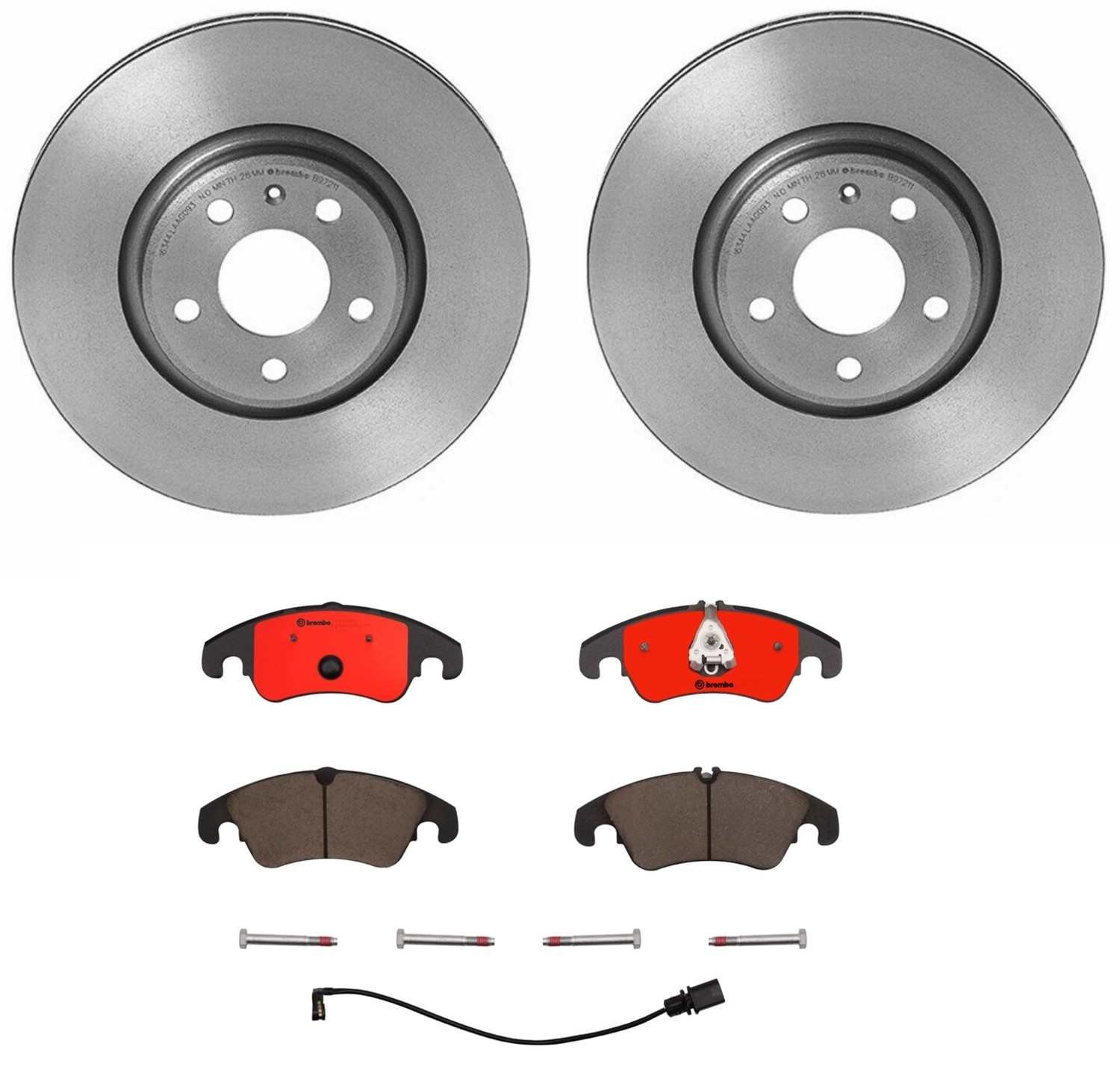 BR_KT00028_Kit.jpg Brembo OE Front Brake Kit with Ceramic Pads 16-20 Fiat 500X/17-21 Jeep Compass/15-20 Renegade (305mm) - Image 1