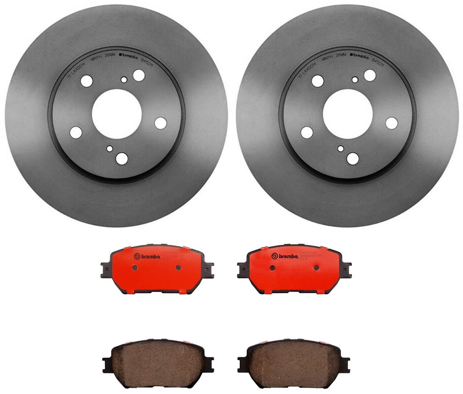 BR_KT00177_Kit.jpg Brembo OE Front Brake Kit NAO Brake Pads 19-22 Hyundai Santa Fe/ Hyundai Veloster N (320mm) - Image 1