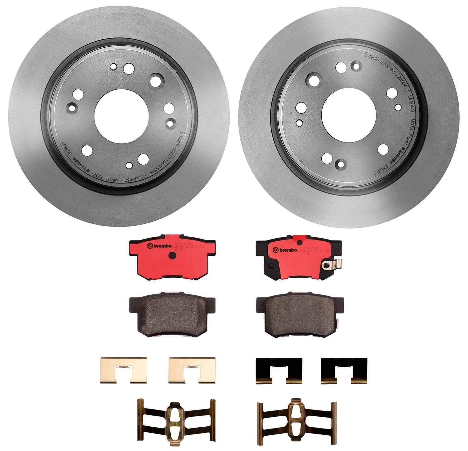 BR_KT00218_Kit.jpg Brembo OE Rear Brake Kit with Ceramic Pads 1997 Acura CL (282mm) - Image 1