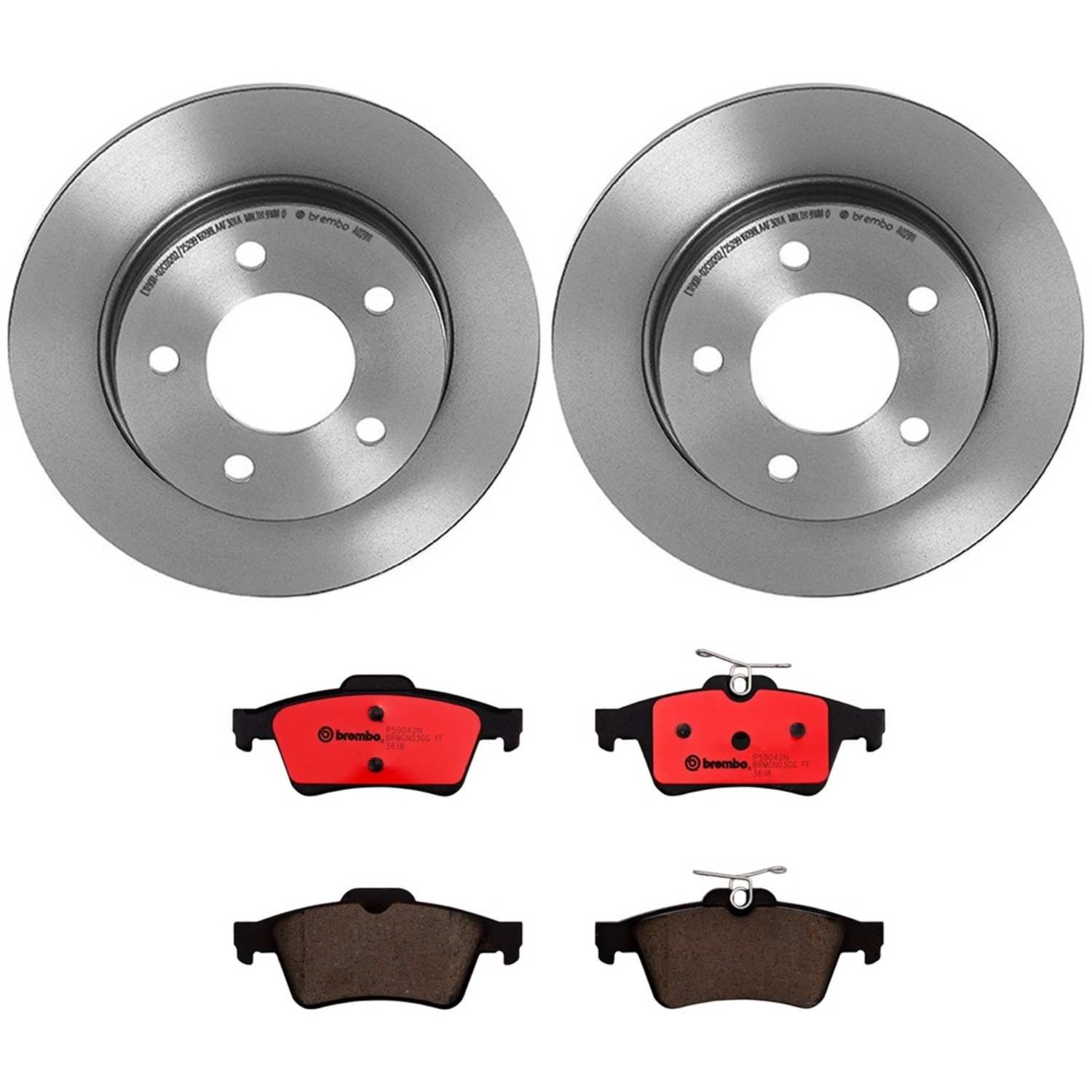 BR_KT00512_Kit.jpg Brembo OE Rear Brake Kit with Ceramic Pads 08-10 Chevy Cobalt (265mm) - Image 1