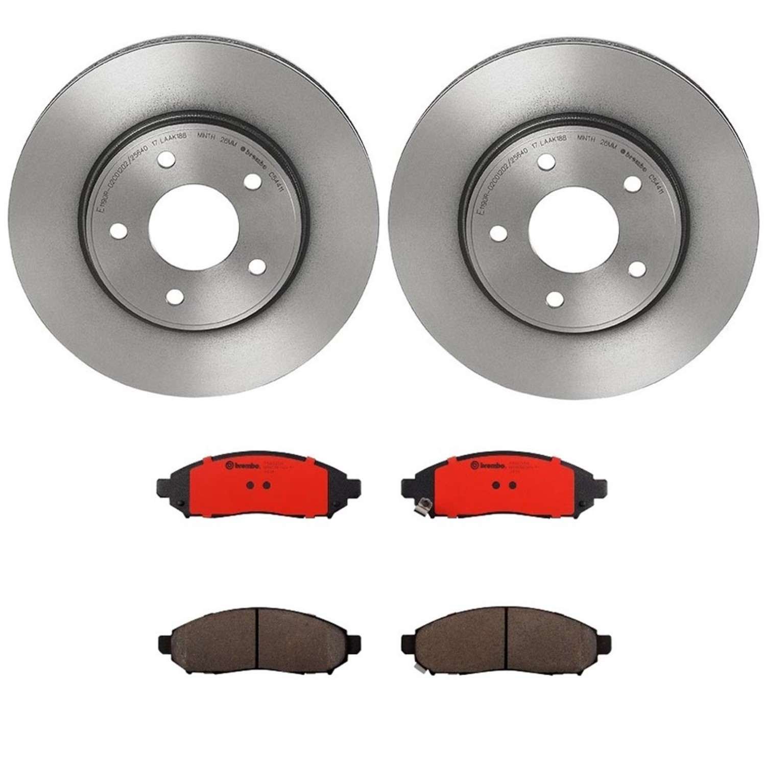 BR_KT00547_Kit.jpg Brembo OE Front Brake Kit with Ceramic Pads 15-18 Chevy City Express/11-14 Nissan Leaf (283mm) - Image 1