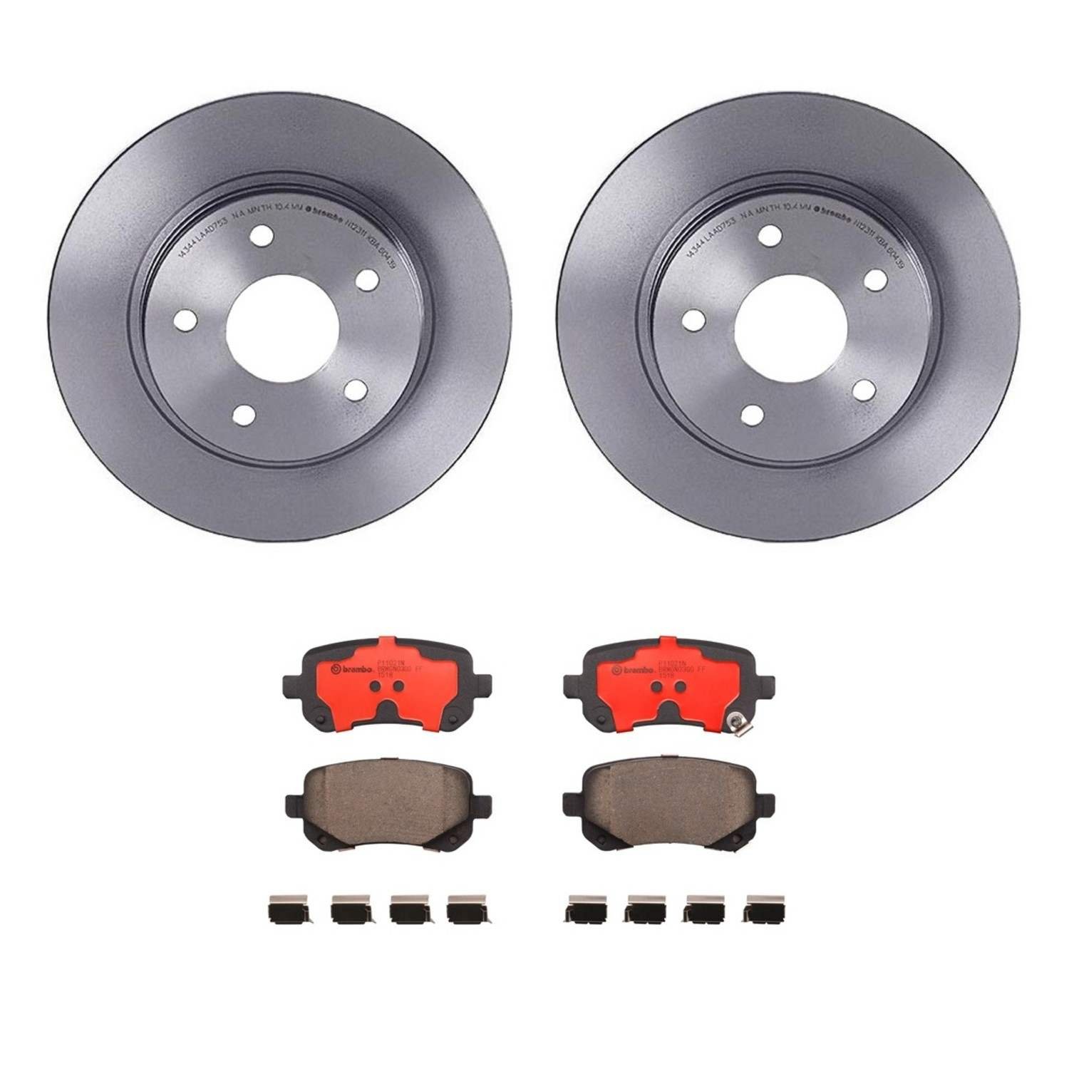 BR_KT00792_Kit.jpg Brembo OE Rear Brake Kit with Ceramic Pads 08-11 Chrysler Town & Country/Dodge Grand Caravan (305mm) - Image 1
