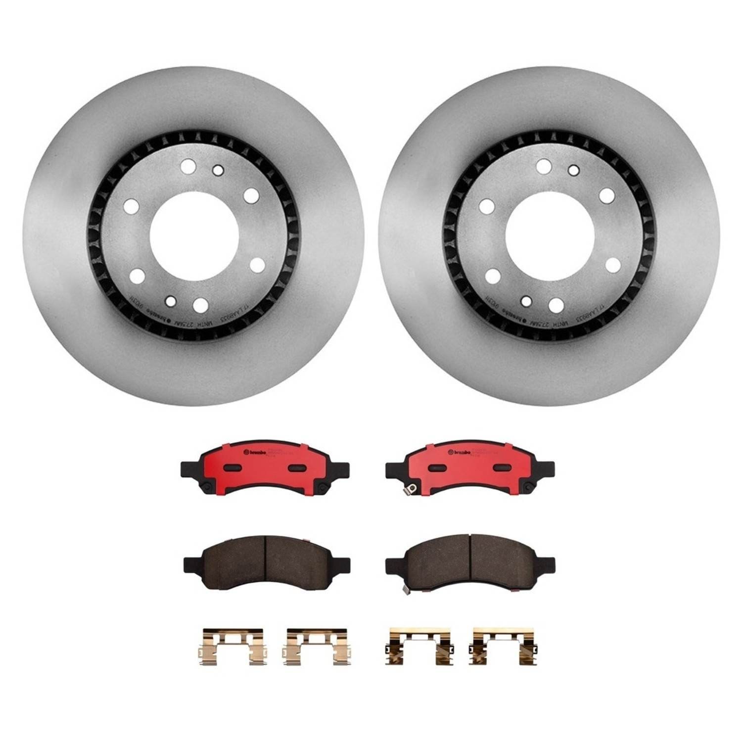 BR_KT00801_Kit.jpg Brembo OE Front Brake Kit with Ceramic Pads 08-17 Buick Enclave (325mm) - Image 1