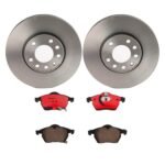 Brembo OE Front Brake Kit with Ceramic Pads 99-03 Saab 9-3/99-09 9-5/01-05 Saturn L300 (288mm)