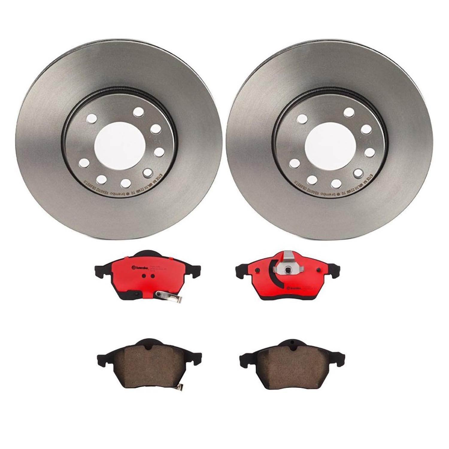 BR_KT00802_Kit.jpg Brembo OE Front Brake Kit with Ceramic Pads 99-03 Saab 9-3/99-09 9-5/01-05 Saturn L300 (288mm) - Image 1