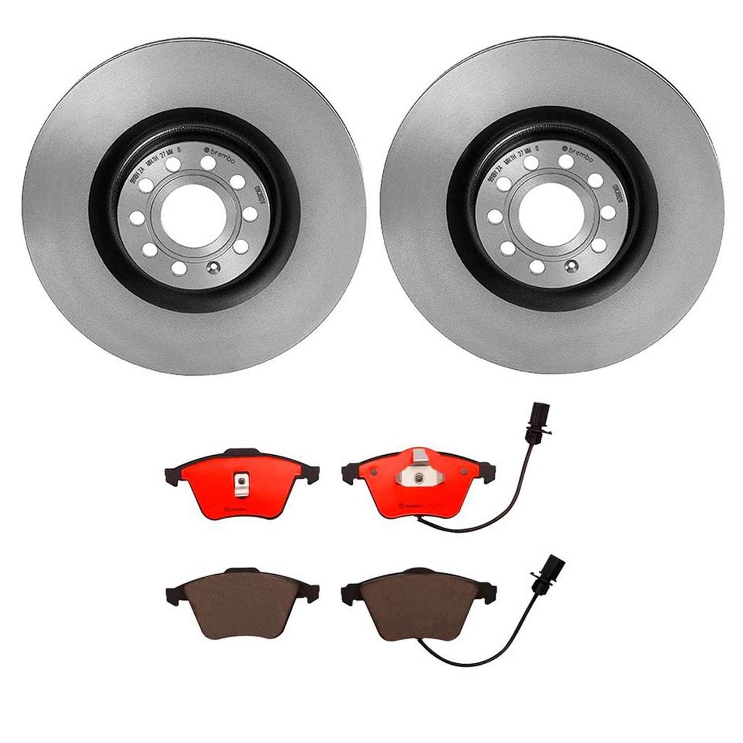 BR_KT00980_Kit.jpg Brembo OE Front Brake Kit with Ceramic Pads Audi (345mm) - Image 1