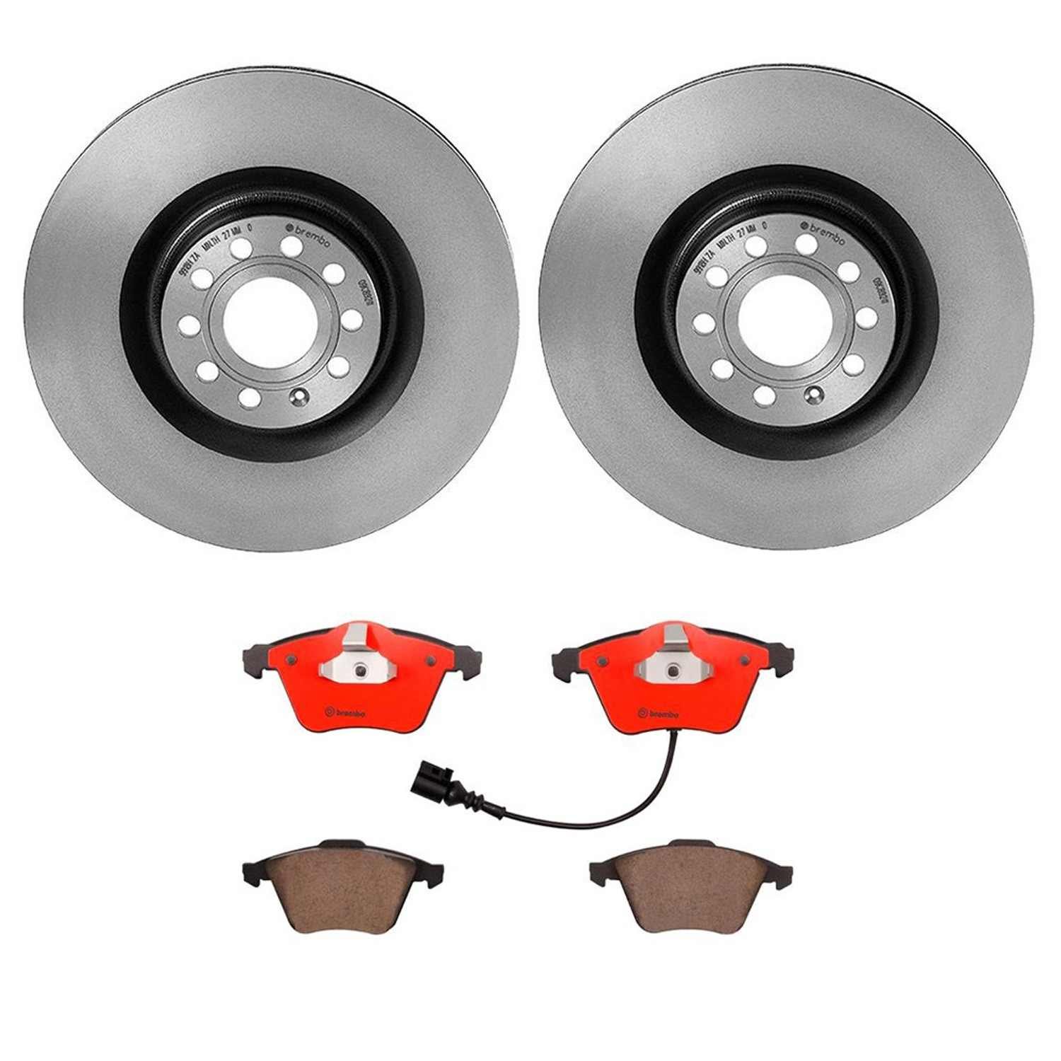 BR_KT00981_Kit.jpg Brembo OE Front Brake Kit with Ceramic Pads VW/Audi (345mm) - Image 1
