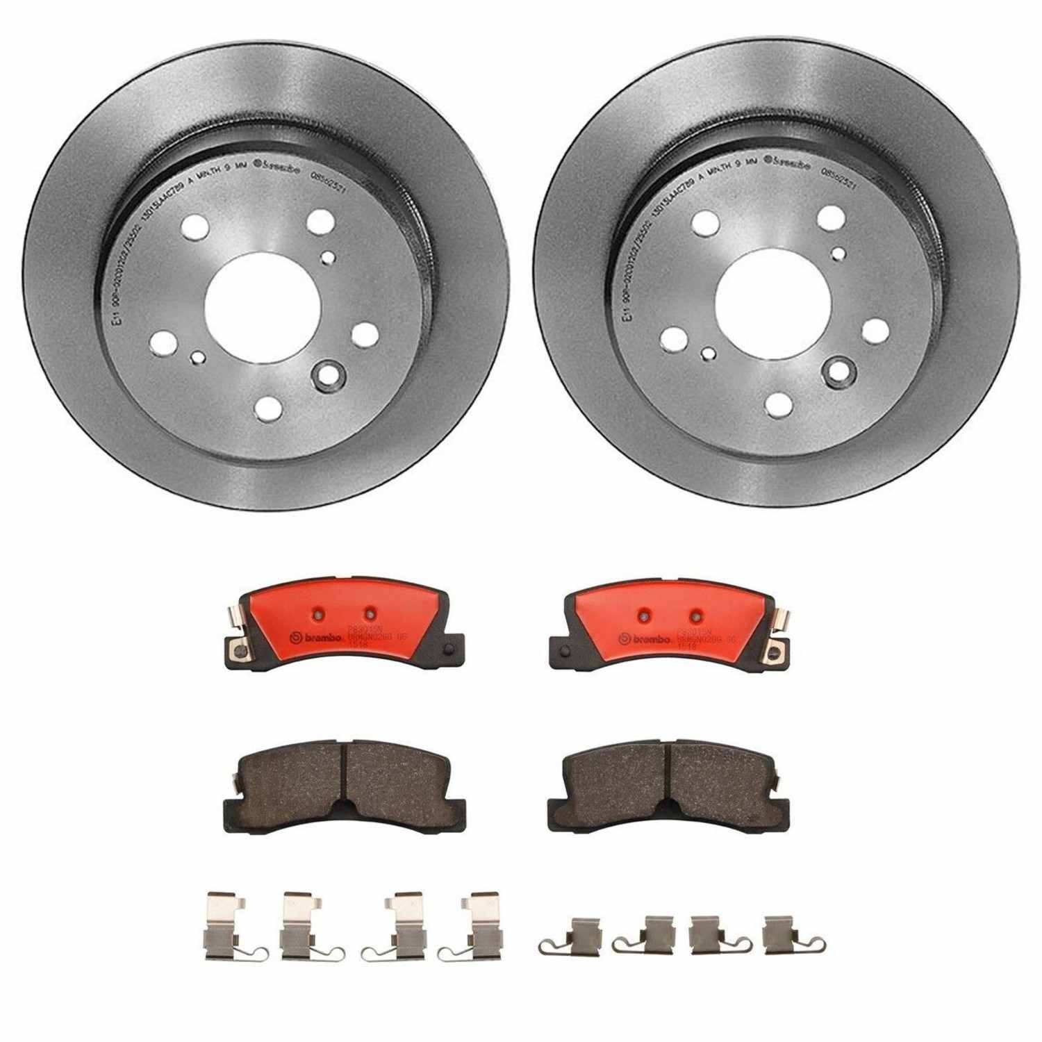 BR_KT00A17_Kit.jpg Brembo OE Rear Brake Kit with Ceramic Pads 90-91 Lexus ES250/92-99 ES300/98-99 Toyota Camry (269mm) - Image 1