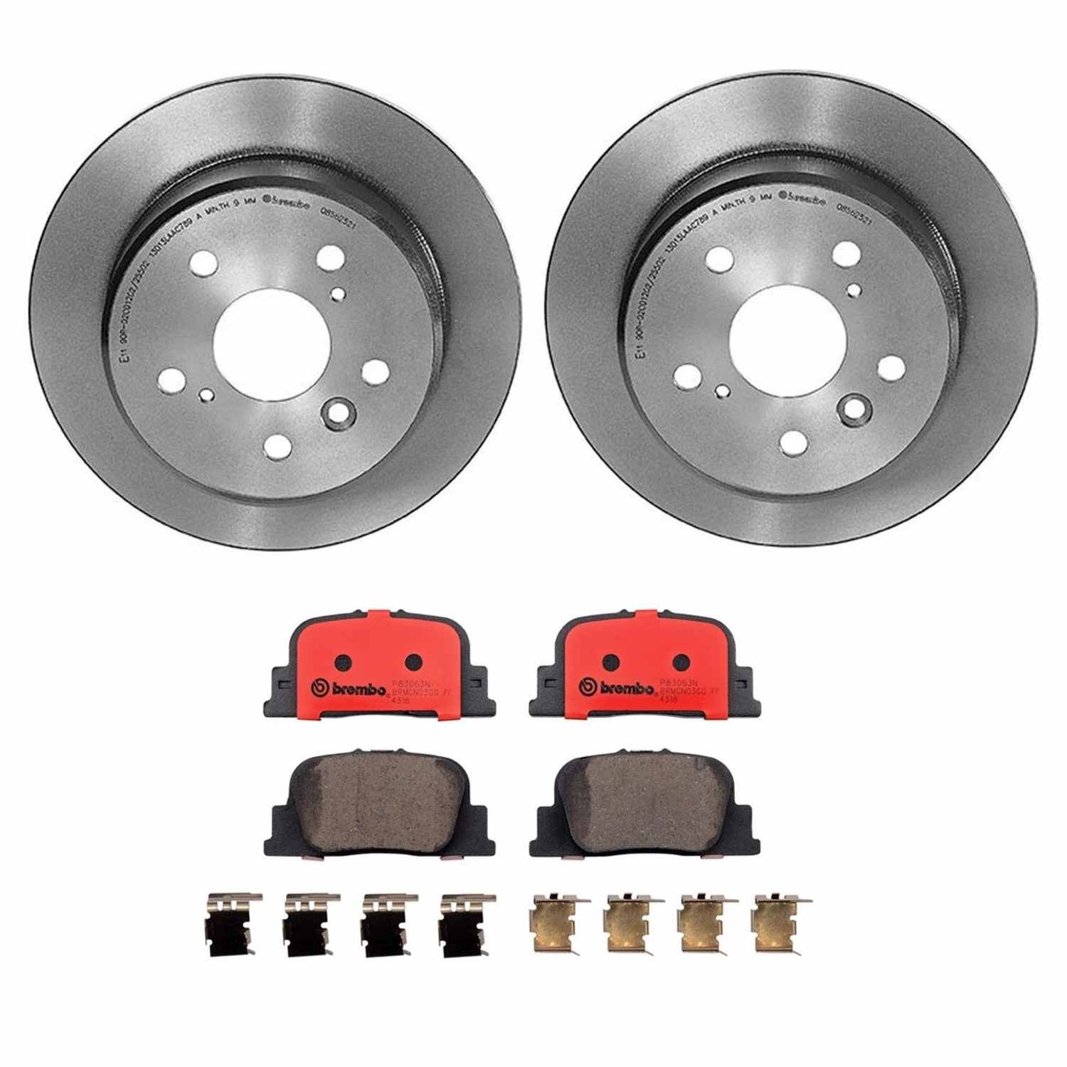 BR_KT00A18_Kit.jpg Brembo OE Rear Brake Kit with Ceramic Pads 00-01 Lexus ES300/Toyota Camry/05-10 Scion tC (269mm) - Image 1