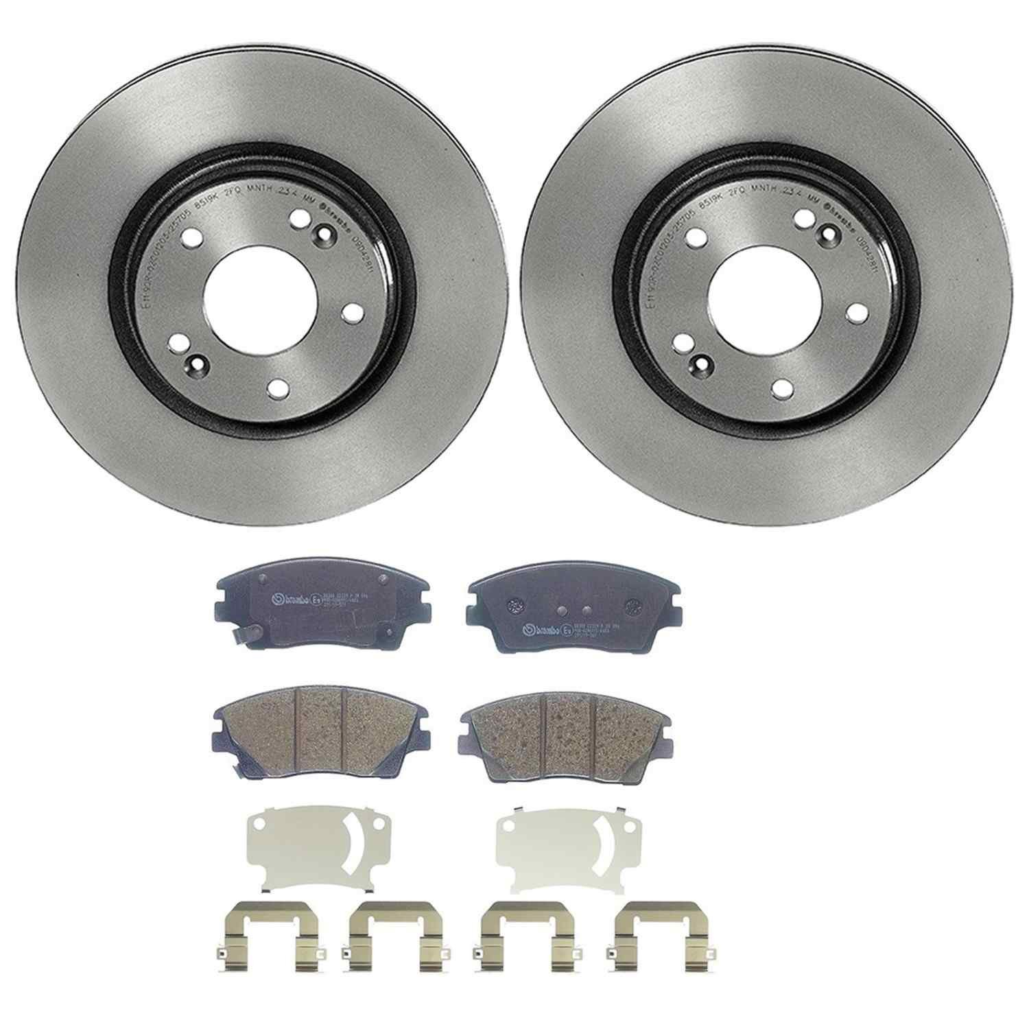 BR_KT00A33_Kit.jpg Brembo OE Front Brake Kit with Ceramic Pads 17-20 Hyundai Elantra/16-21 Tucson (305mm) - Image 1