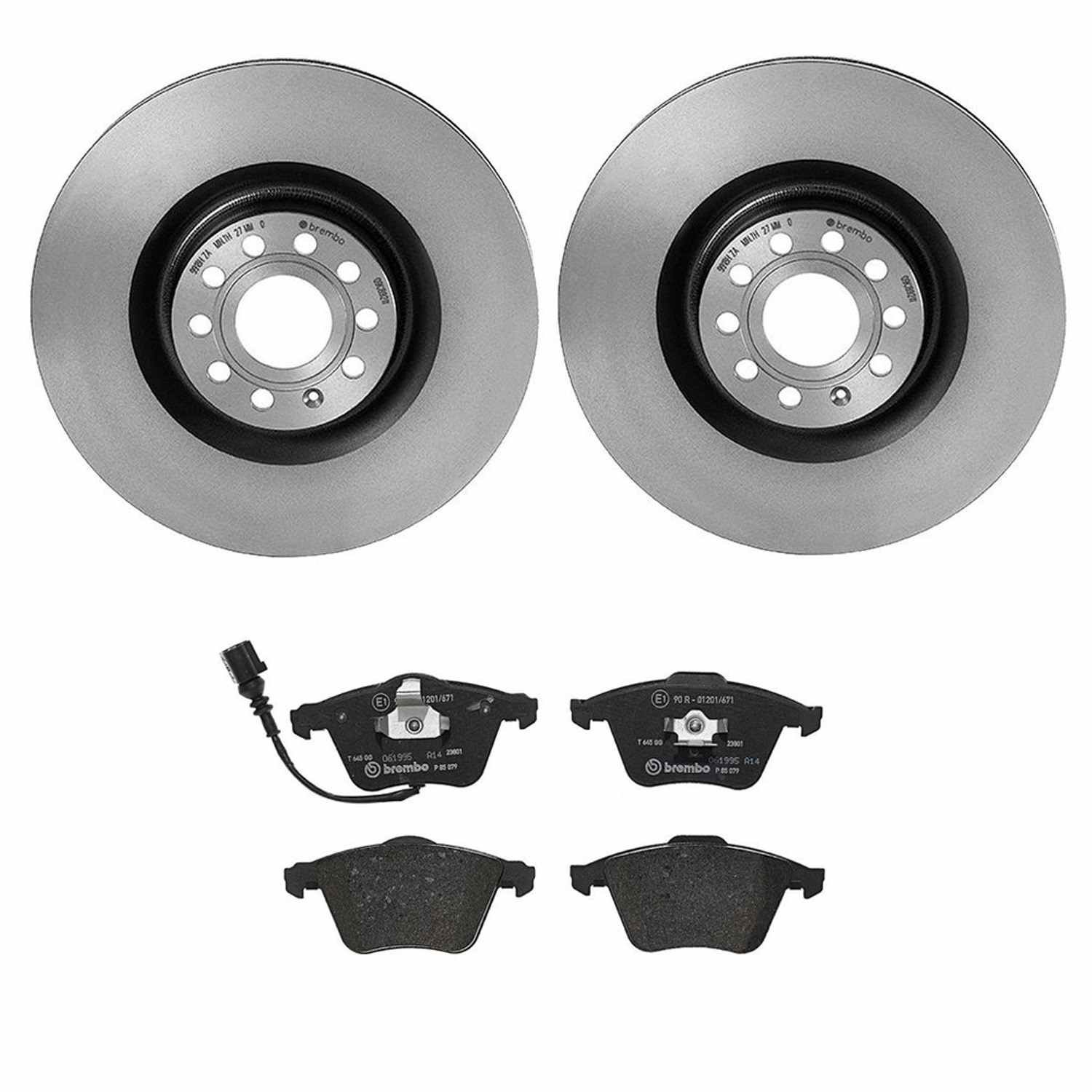 BR_KT04343_Kit.jpg Brembo OE Front Brake Kit with Low Metallic Pads VW/Audi (345mm) - Image 1