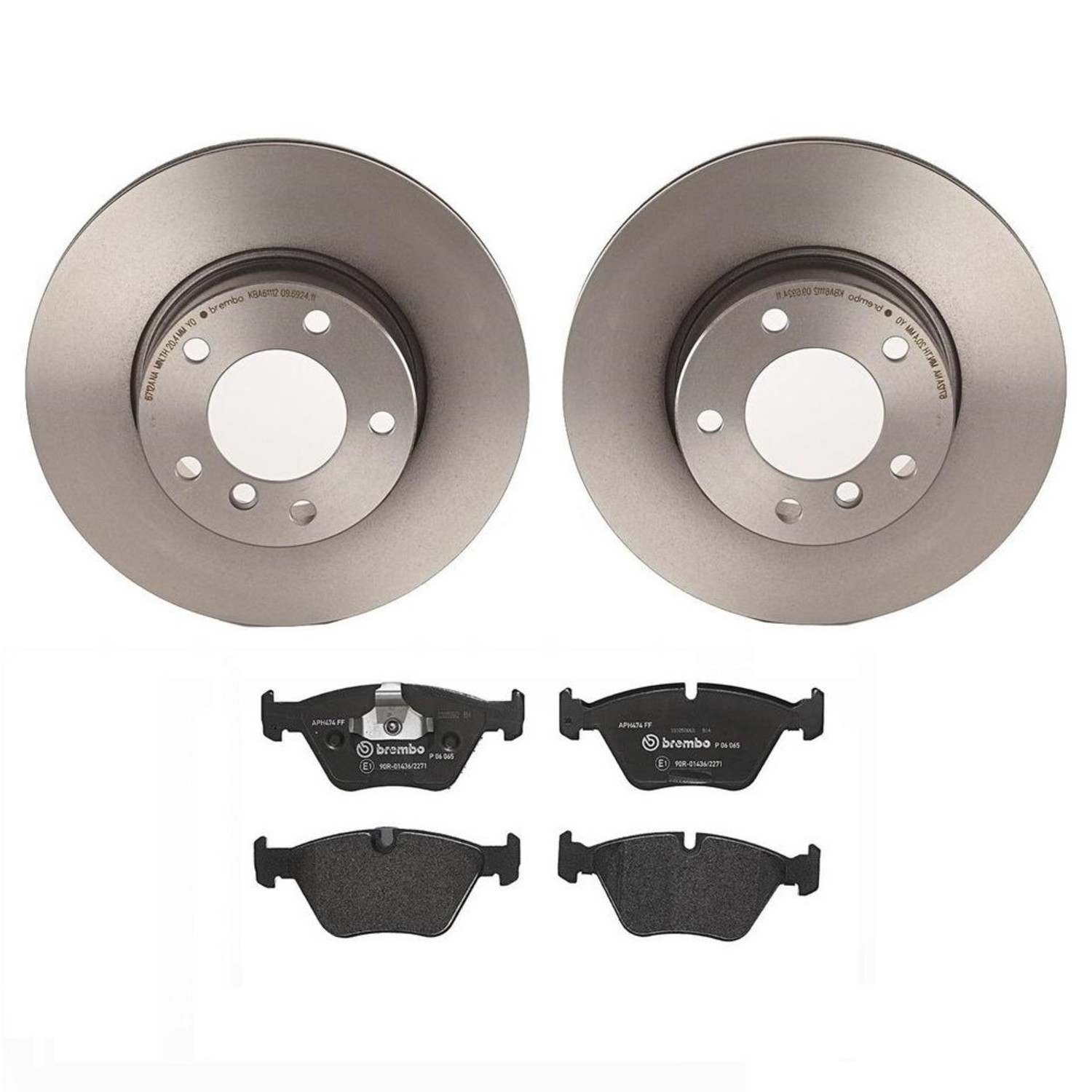 BR_KT04458_Kit.jpg Brembo OE Front Brake Kit with Low Metallic Pads BMW (296mm) - Image 1