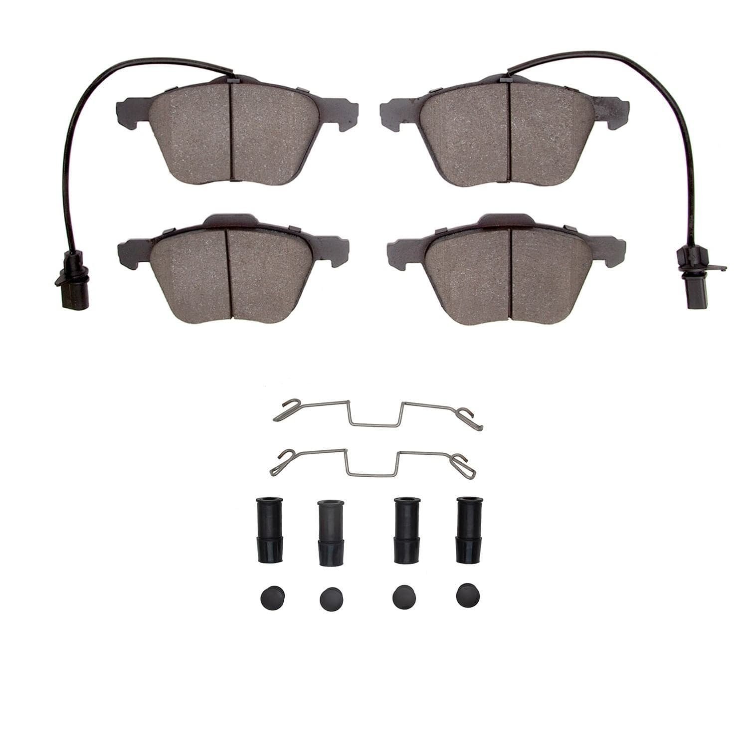 DF_1115088001_Fro.jpg Dynamic Friction 2001-2003 Volkswagen EuroVan Front Active Performance Pads and Hardware Kit - Image 1