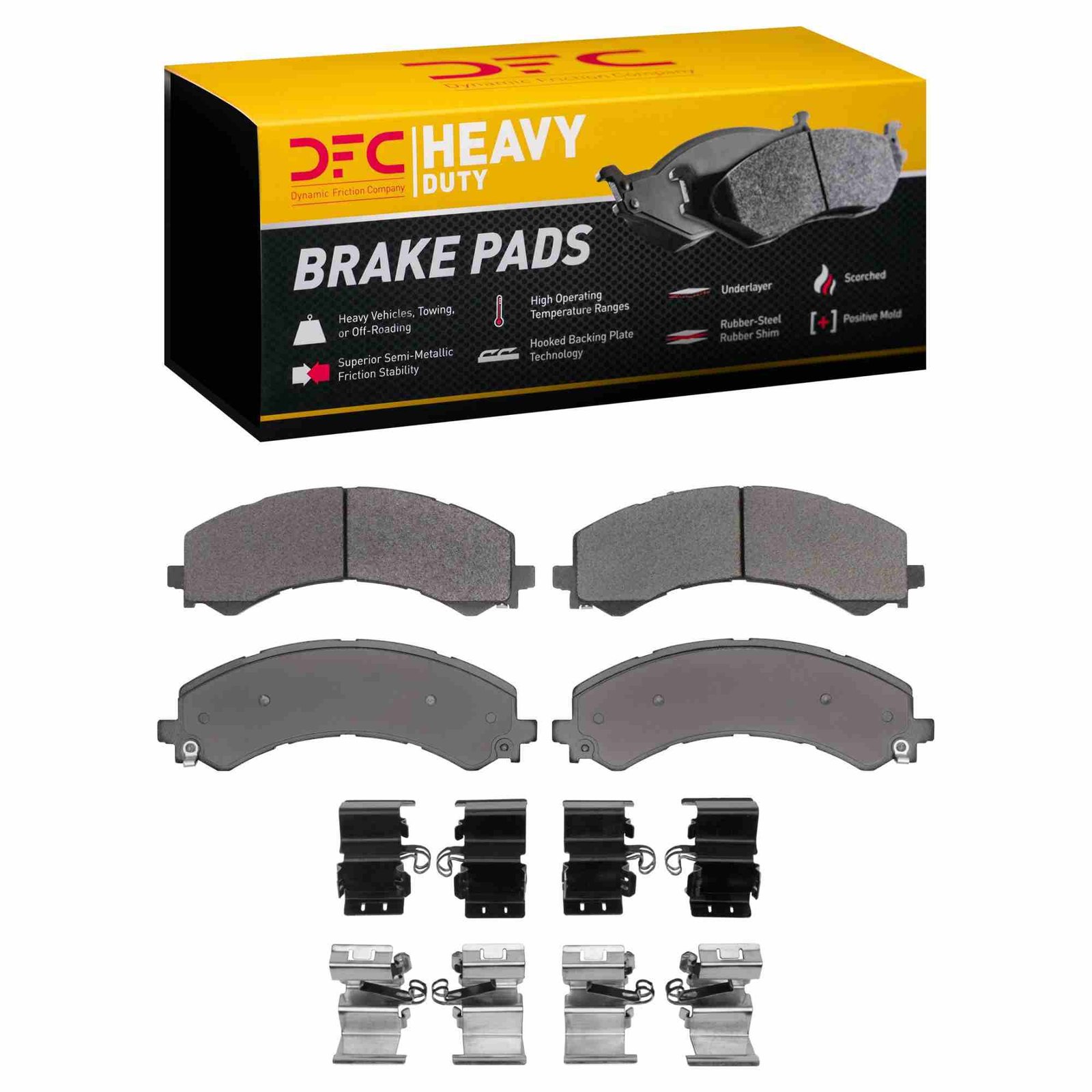 DF_1214240501_Fro.jpg Dynamic Friction 2021-2025 Chevrolet Express 3500 Rear Heavy Duty Pads and Hardware Kit - Image 1
