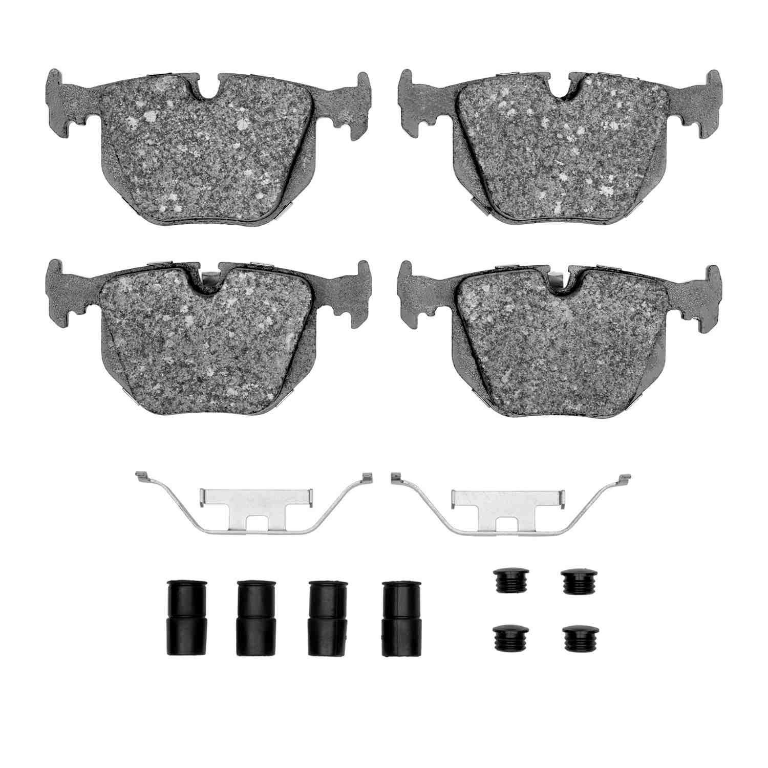 DF_1551068301_Fro.jpg Dynamic Friction 1991-2008 BMW 740iL Rear 5000 Advanced Low Metallic Brake Pads and Hardware Kit - Image 1