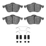 Dynamic Friction 1996-1999 Audi A4 (USA/Canada) Front 5000 Advanced Low Metallic Brake Pads and Hardware Kit