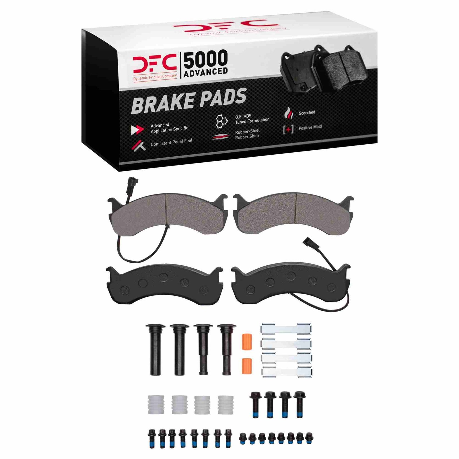 DF_1551078621_Fro.jpg Dynamic Friction 2020-2025 Coachmen Mirada Rear 5000 Advanced Semi Metallic Brake Pads and Hardware Kit - Image 1