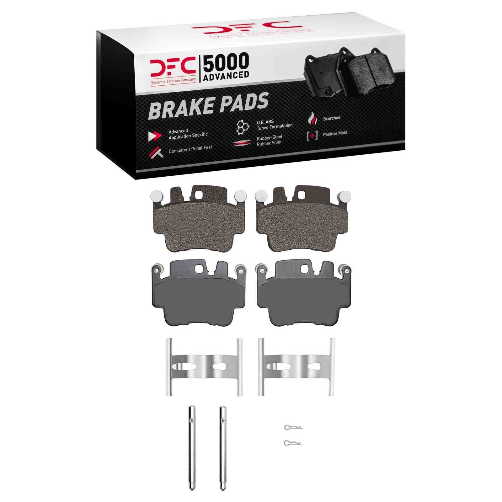 DF_1551091701_Fro.jpg Dynamic Friction 1998-2005 Porsche Boxster Rear/Front 5000 Advanced Low Metallic Brake Pads and Hardware Kit - Image 1