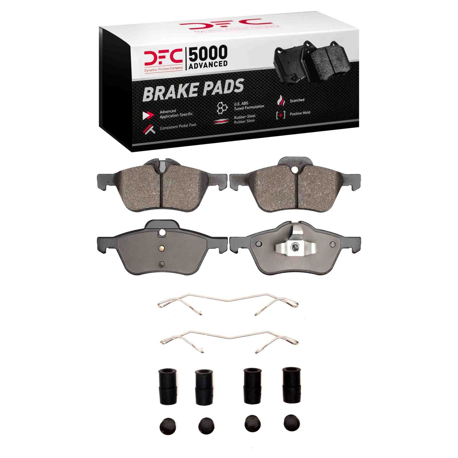 DF_1551093901_Fro.jpg Dynamic Friction 2002-2008 MINI Cooper (Excl Clubman) Front 5000 Advanced Low Metallic Brake Pads and Hardware Kit - Image 1