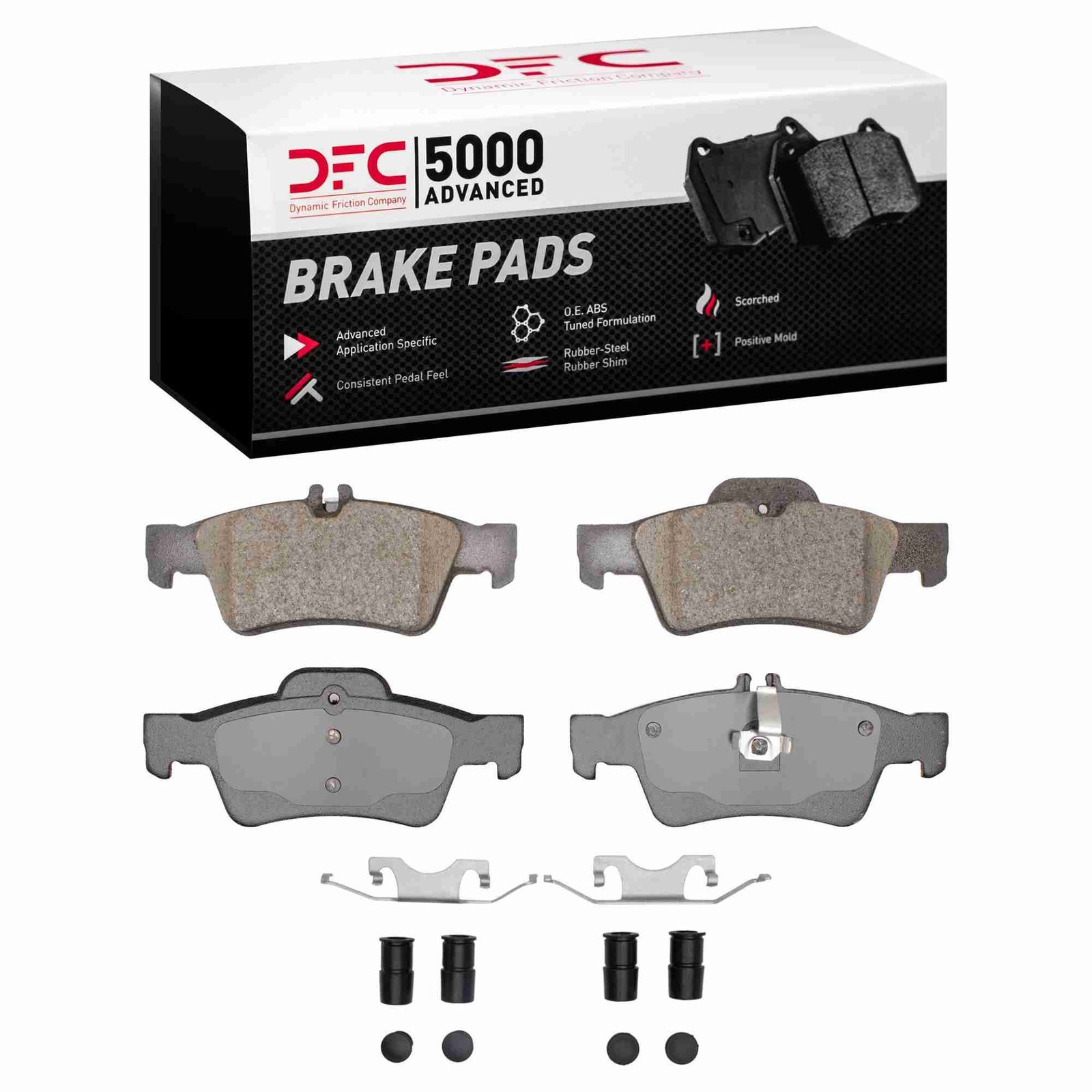DF_1551098601_Fro.jpg Dynamic Friction 2009-2018 Mercedes-Benz SL550 Rear 5000 Advanced Ceramic Brake Pads and Hardware Kit - Image 1