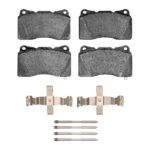 Dynamic Friction 2017-2025 Honda Civic Hatchback Front 5000 Advanced Low Metallic Brake Pads and Hardware Kit