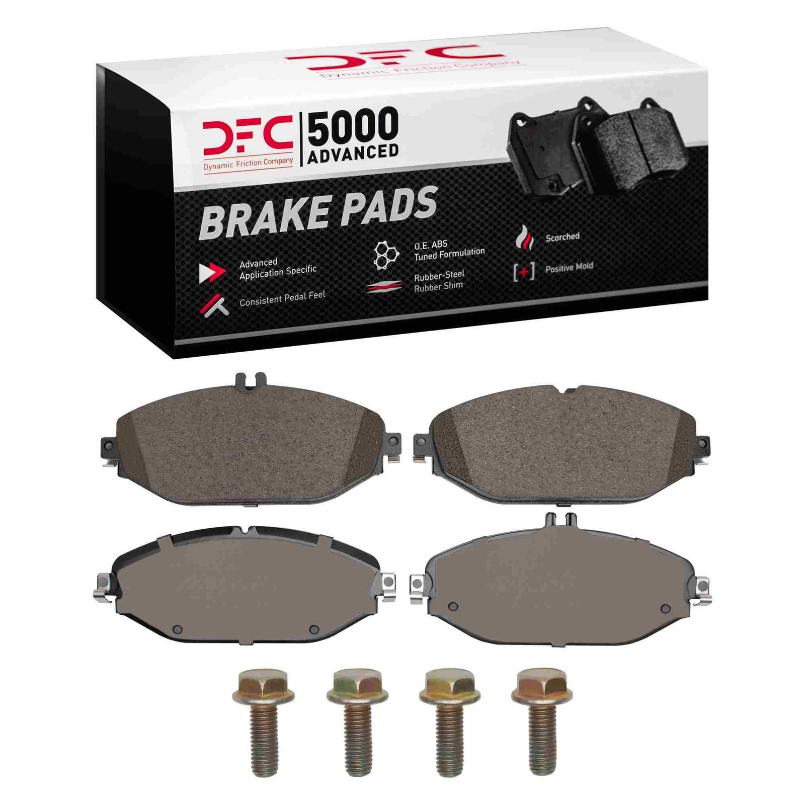 DF_1551179401_Fro.jpg Dynamic Friction 2015-2023 Mercedes-Benz C300 Sedan Front 5000 Advanced Ceramic Brake Pads and Hardware Kit - Image 1