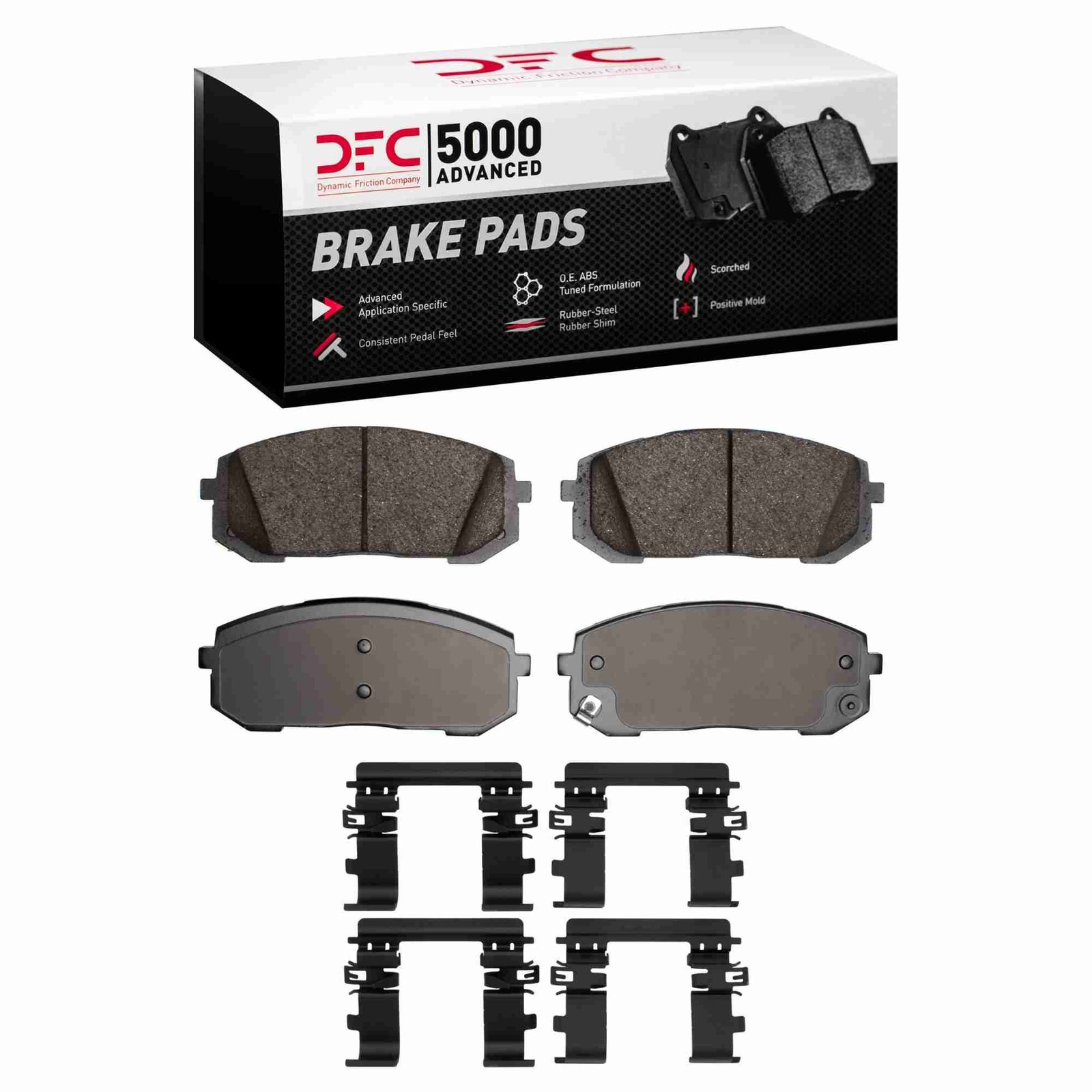 DF_1551230202_Fro.jpg Dynamic Friction 2021-2025 Hyundai Elantra Front 5000 Advanced Ceramic Brake Pads and Hardware Kit - Image 1