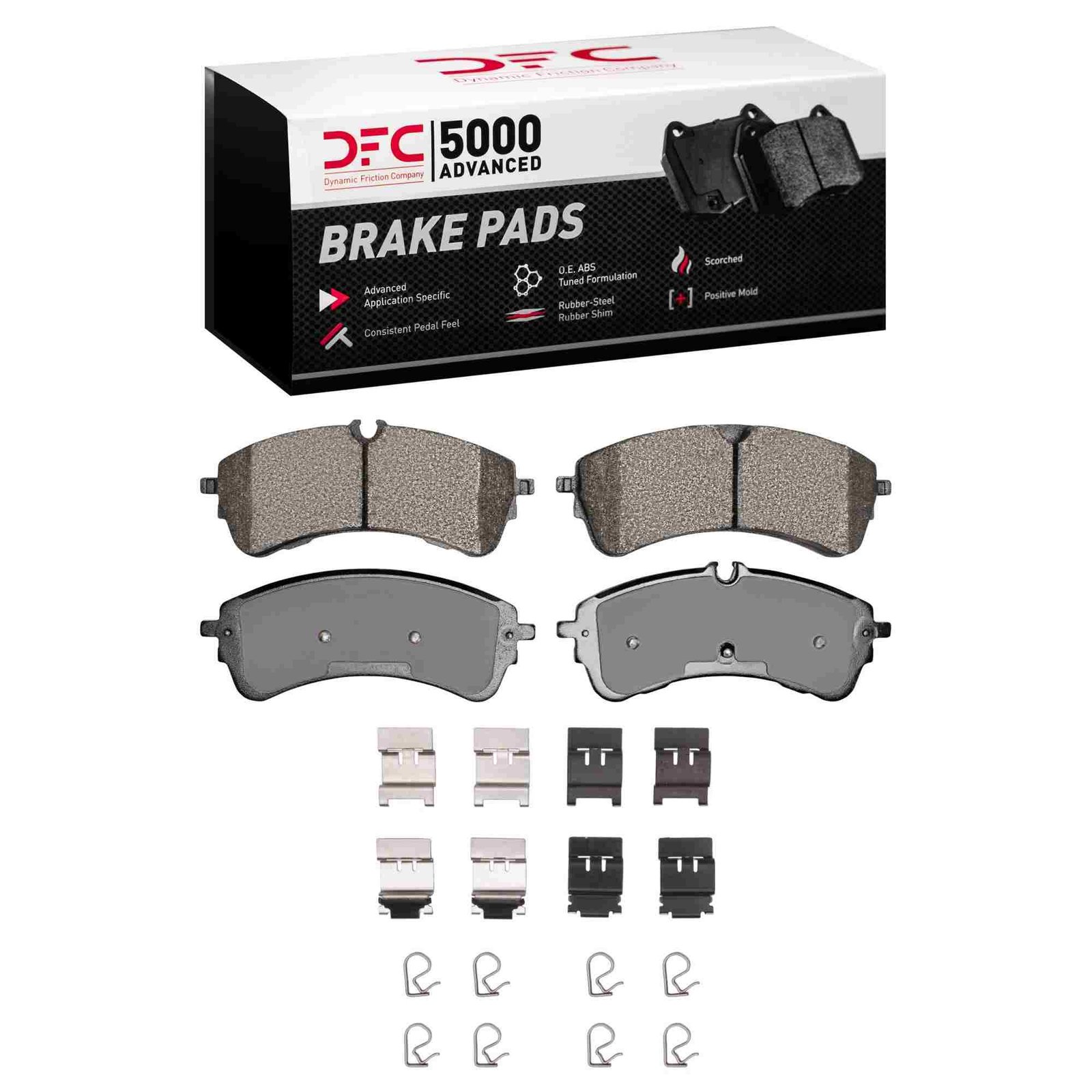 DF_1551238801_Fro.jpg Dynamic Friction 2020-2025 Ford Transit-250 Rear 5000 Advanced Semi Metallic Brake Pads and Hardware Kit - Image 1