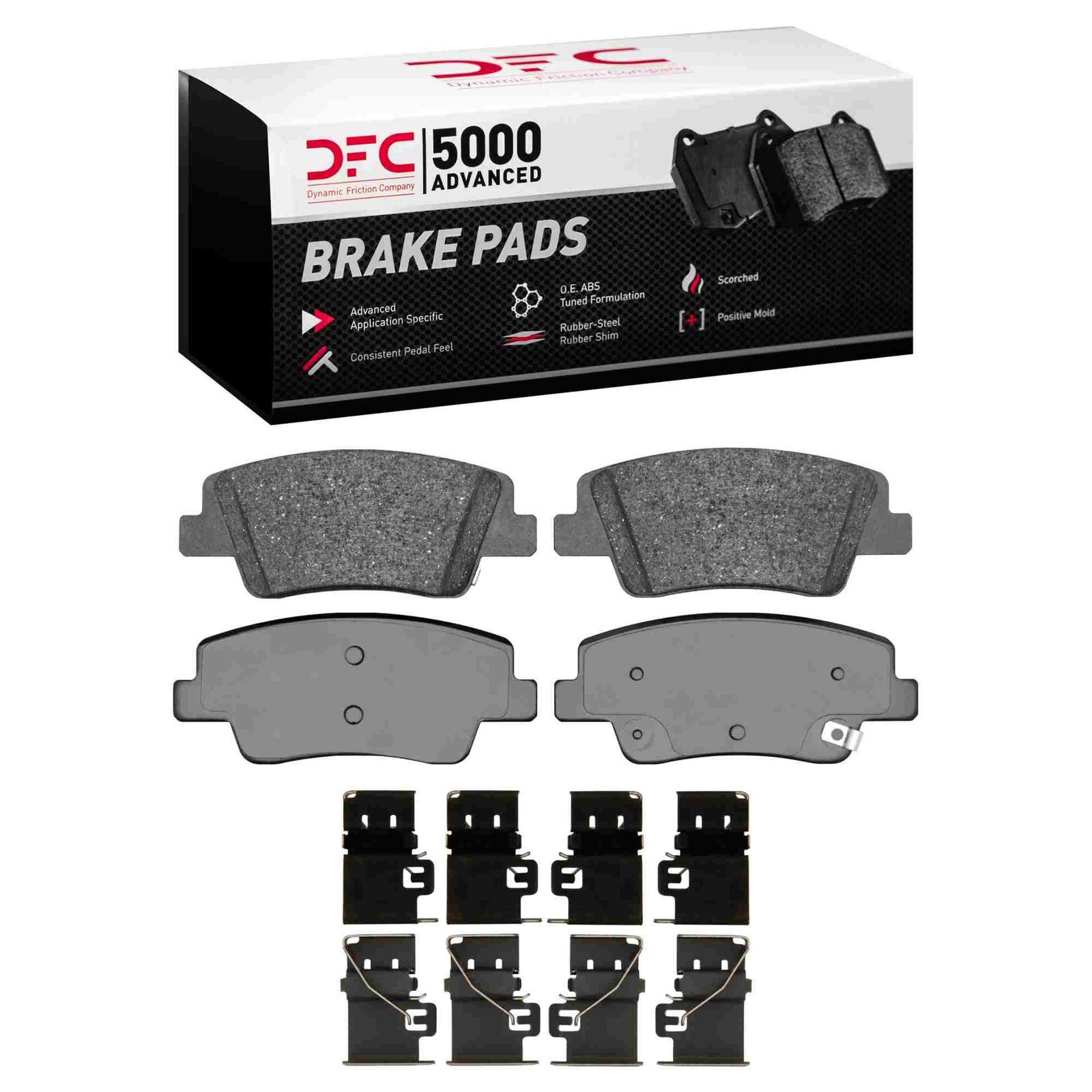 DF_1551239401_Fro.jpg Dynamic Friction 2021-2026 Genesis GV70 Rear 5000 Advanced Ceramic Brake Pads and Hardware Kit - Image 1