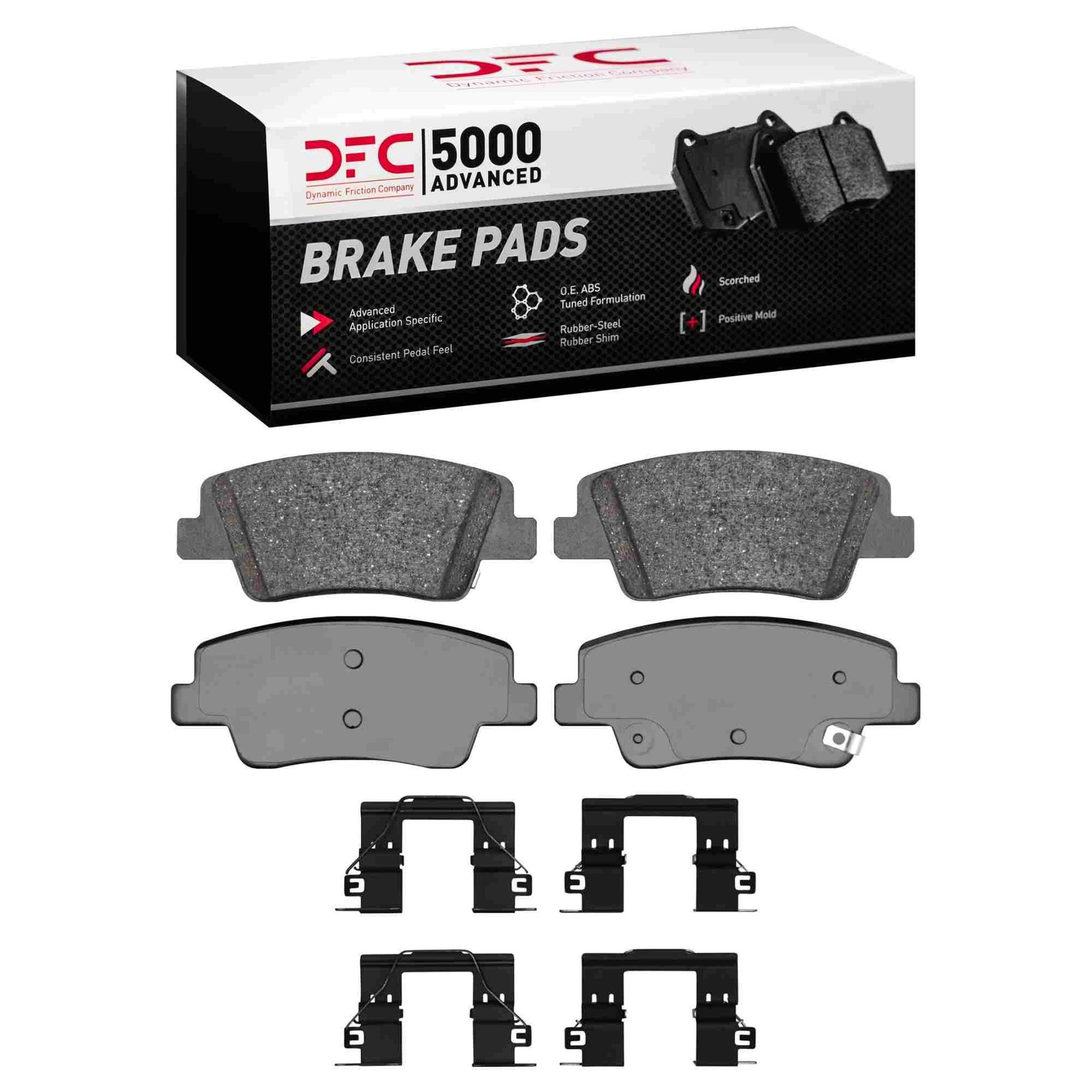 DF_1551239402_Fro.jpg Dynamic Friction 2024-2026 Hyundai Ioniq 9 Rear 5000 Advanced Ceramic Brake Pads and Hardware Kit - Image 1