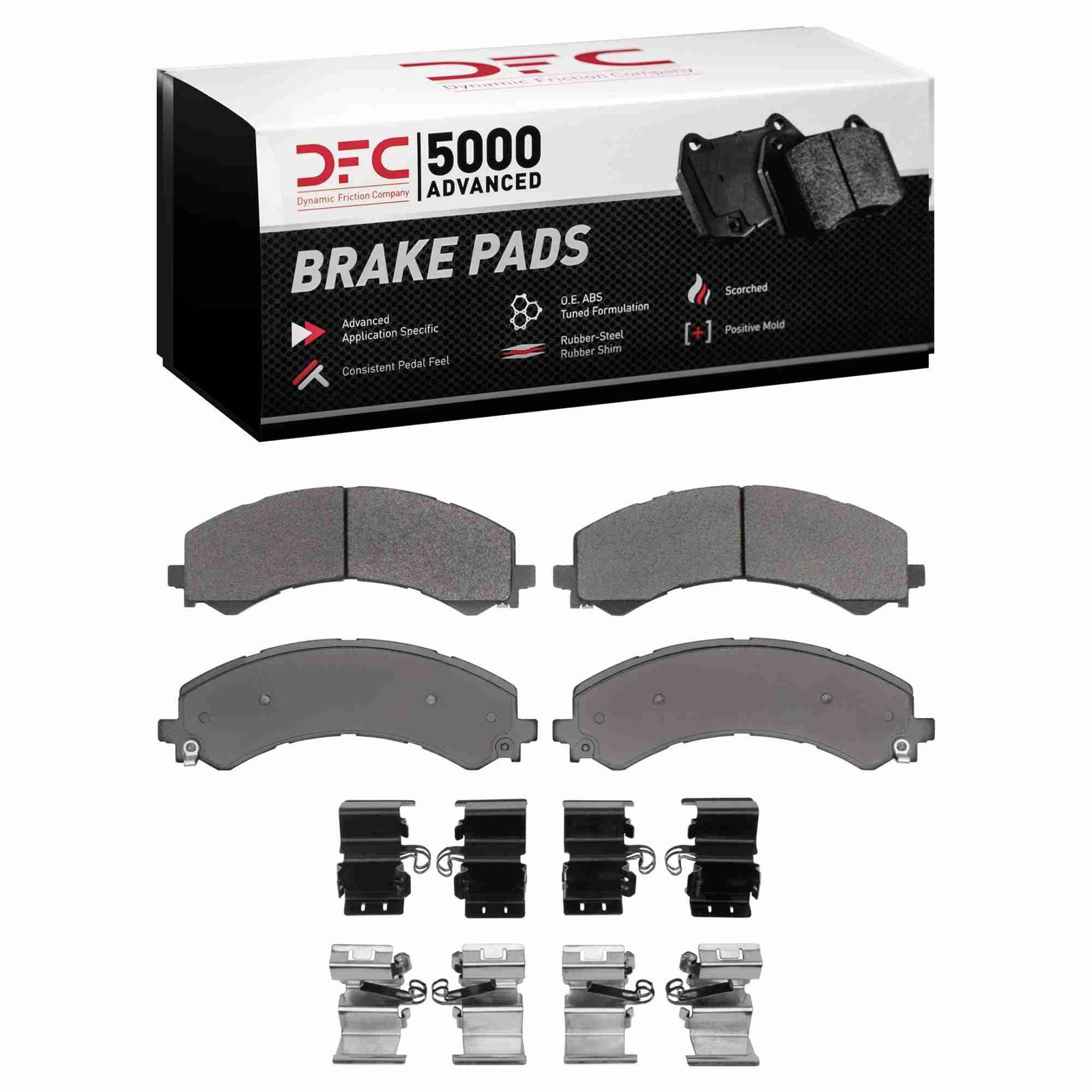 DF_1551240501_Fro.jpg Dynamic Friction 2021-2025 Chevrolet Express 3500 Rear 5000 Advanced Semi Metallic Brake Pads and Hardware Kit - Image 1