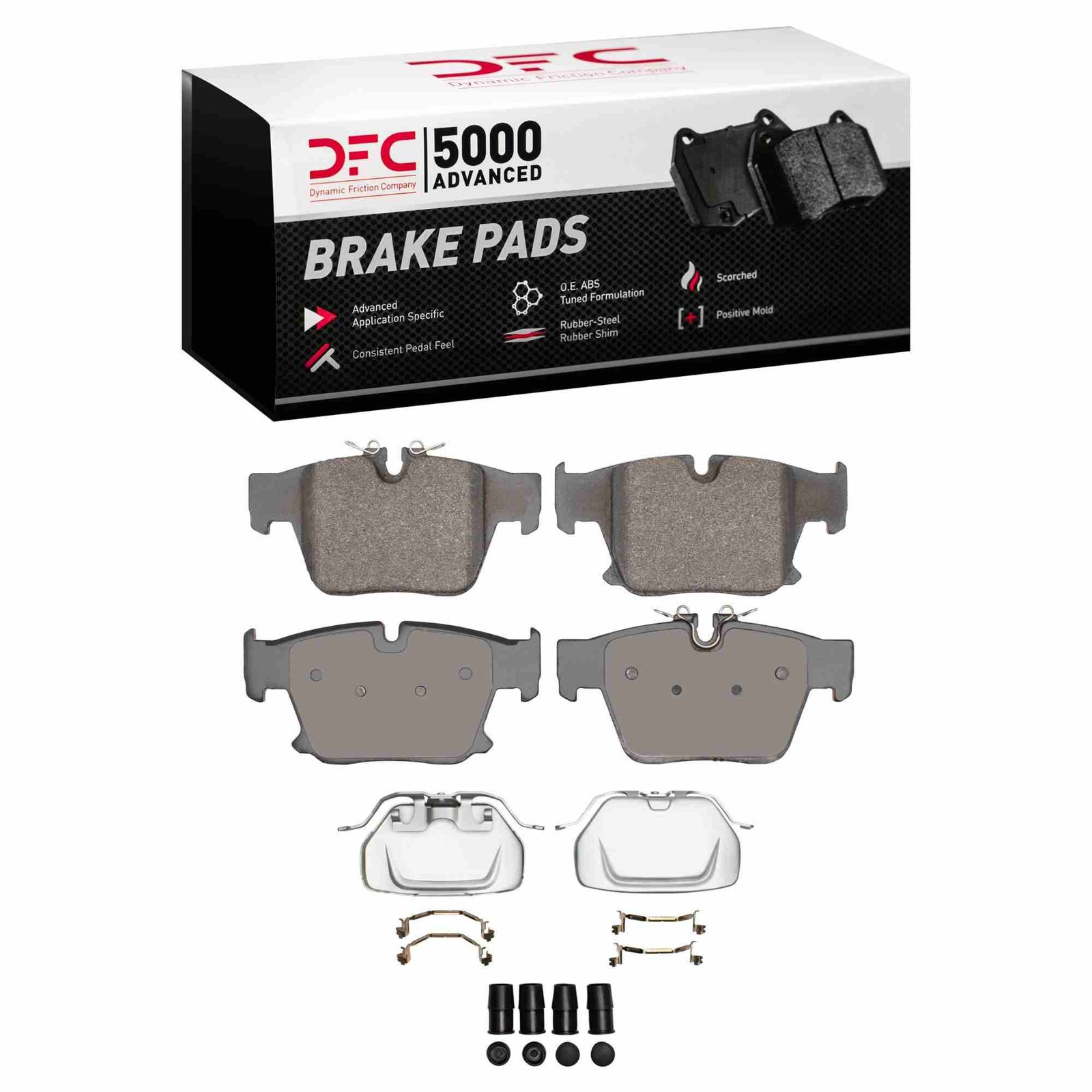 DF_1551247502_Fro.jpg Dynamic Friction 2023-2025 BMW 750e xDrive Rear 5000 Advanced Low Metallic Brake Pads and Hardware Kit - Image 1