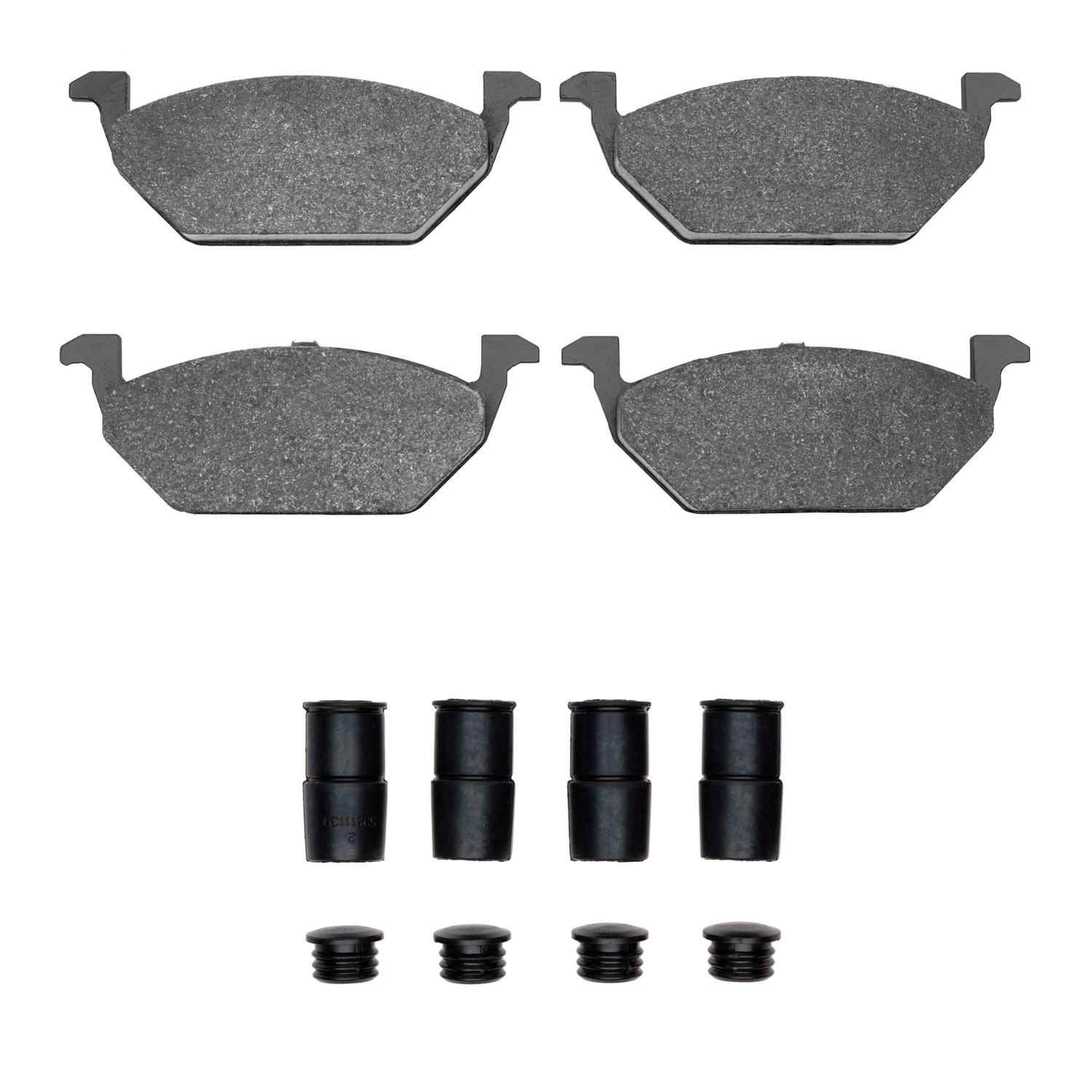 DF_1552076801_Fro.jpg Dynamic Friction 1998-1999 Volkswagen Beetle/Jetta Sedan/Golf Front 5000 Advanced Low Metallic Brake Pads & Hardware Kit - Image 1