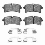 Dynamic Friction 2015-2018 Porsche Macan Rear 5000 Advanced Low Metallic Brake Pads and Hardware Kit
