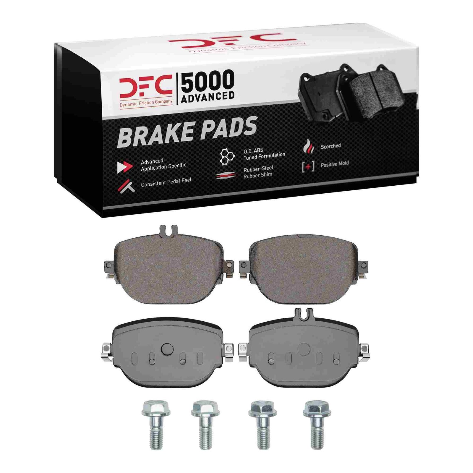 DF_1552219301_Fro.jpg Dynamic Friction 2017-2025 Mercedes-Benz E43 AMG Rear 5000 Advanced Low Metallic Brake Pads and Hardware Kit - Image 1