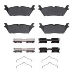 Dynamic Friction 2021-2025 Ford F-150 4WD Rear 5000 Advanced Semi Metallic Brake Pads and Hardware Kit