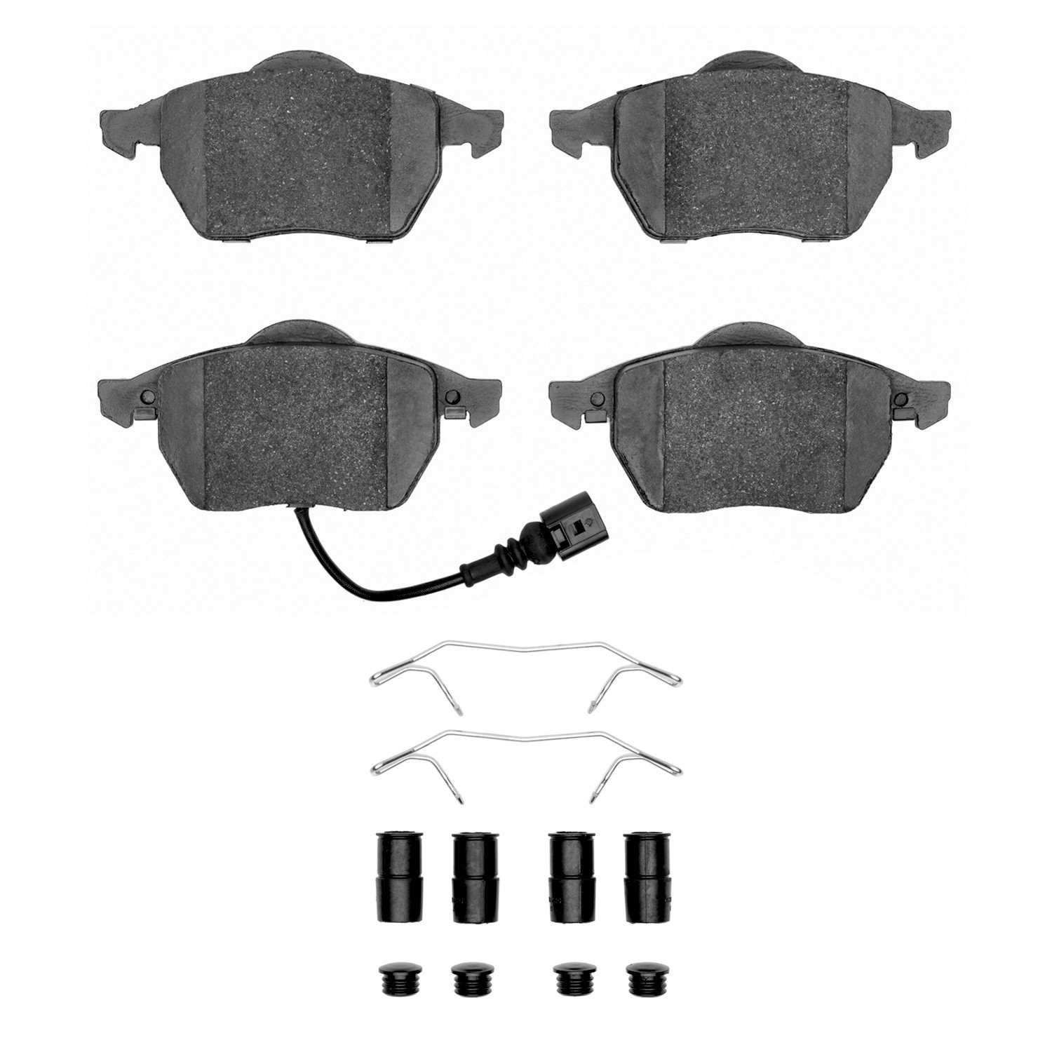DF_1553068711_Fro.jpg Dynamic Friction 2000-2006 Audi TT Front 5000 Advanced Low Metallic Brake Pads and Hardware Kit - Image 1