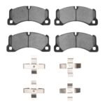 Dynamic Friction 2008-2025 Audi RS e-Tron GT Front 5000 Advanced Low Metallic Brake Pads and Hardware Kit