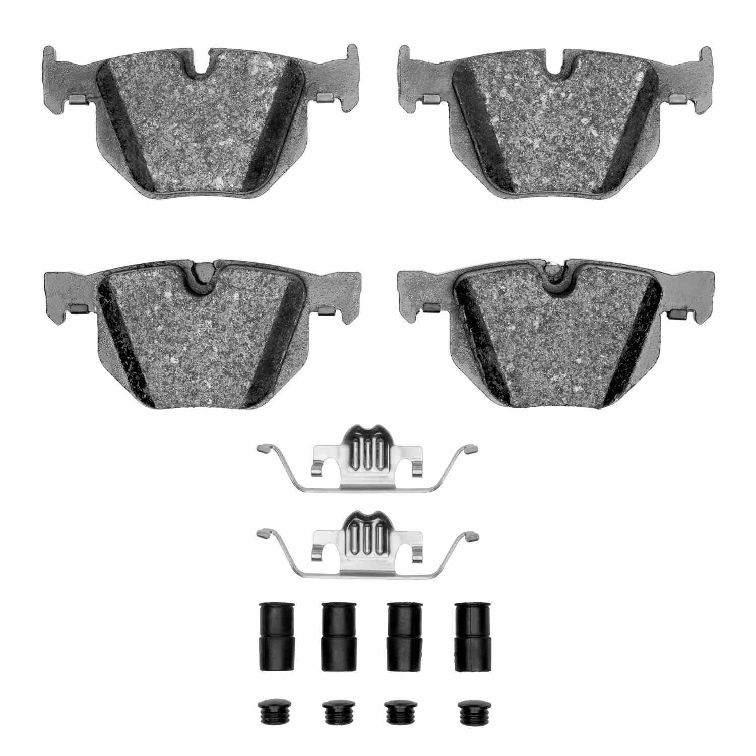 DF_1600068312_Fro.jpg Dynamic Friction 2004-2010 BMW 530i Rear Euro 5000 Ceramic Brake Pads and Hardware Kit - Image 1