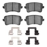 Dynamic Friction 2008-2017 Audi S5 Rear Euro 5000 Ceramic Brake Pads and Hardware Kit